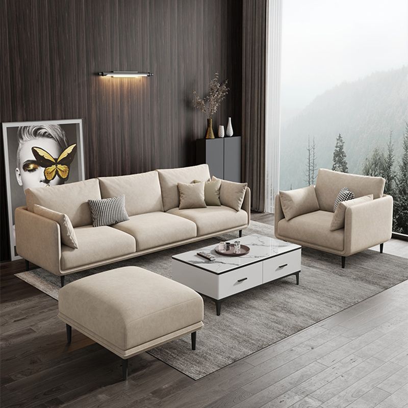 Stationary Living Room Recessed Arm Standard Cushions Contemporary Sofa