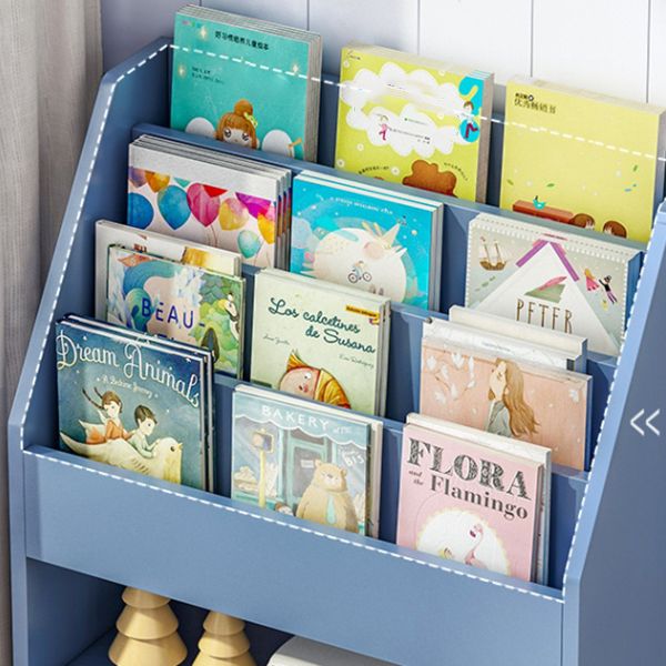 Manufactured Wood Ladder Bookshelf Scandinavian Vertical Closed Back Bookcase