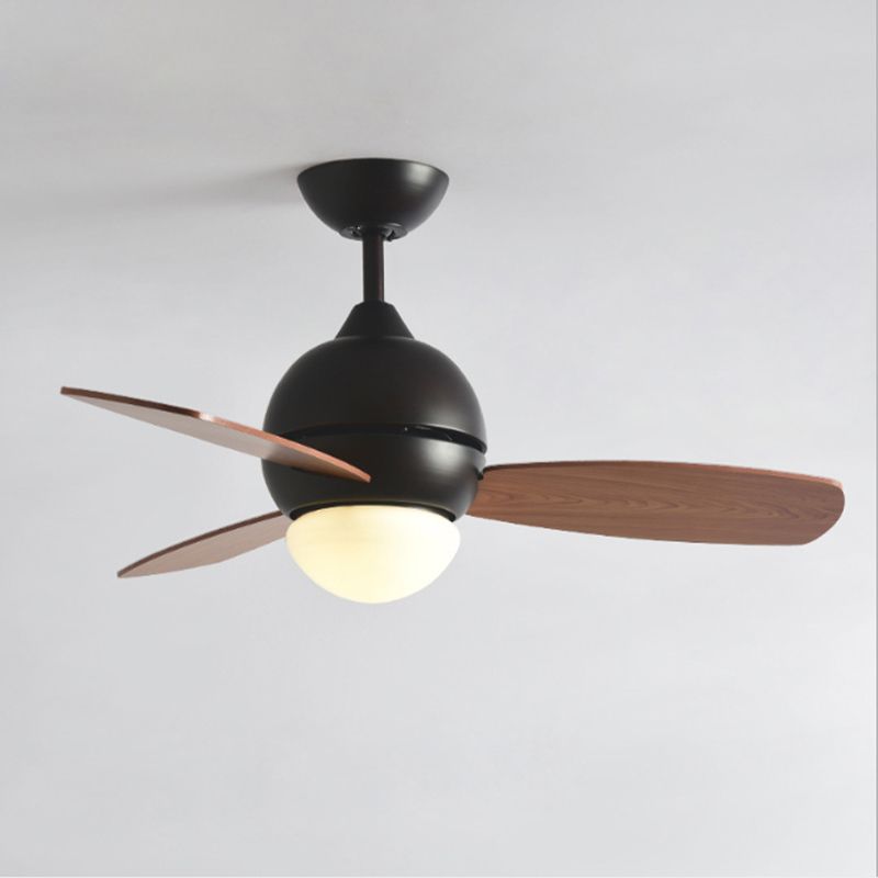 Acryl Dome Flan Lamp Modern Led Black/Gray/White Semi Flush Mount Plafing Armture met 3 houten messen, 36 "lang