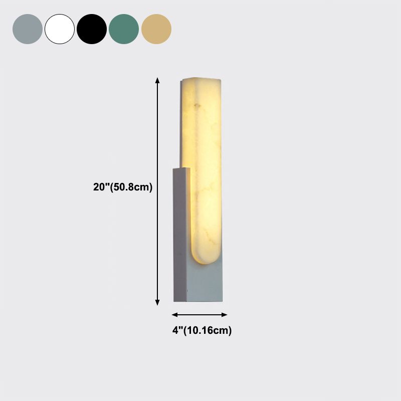 Stone Rectangular Wall Sconce Lighting Modern Style 1 Light Wall Lighting Fixtures