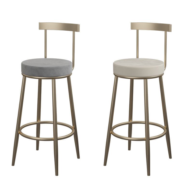 Contemporary Round Barstools Armless Bar Stool with Footrest