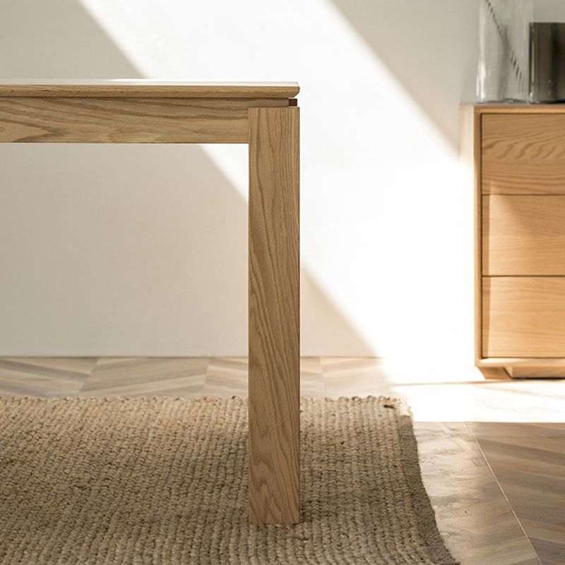 Contemporary 1/4/5 Pieces Furniture Rectangle Solid Wood Dining Set in Natural