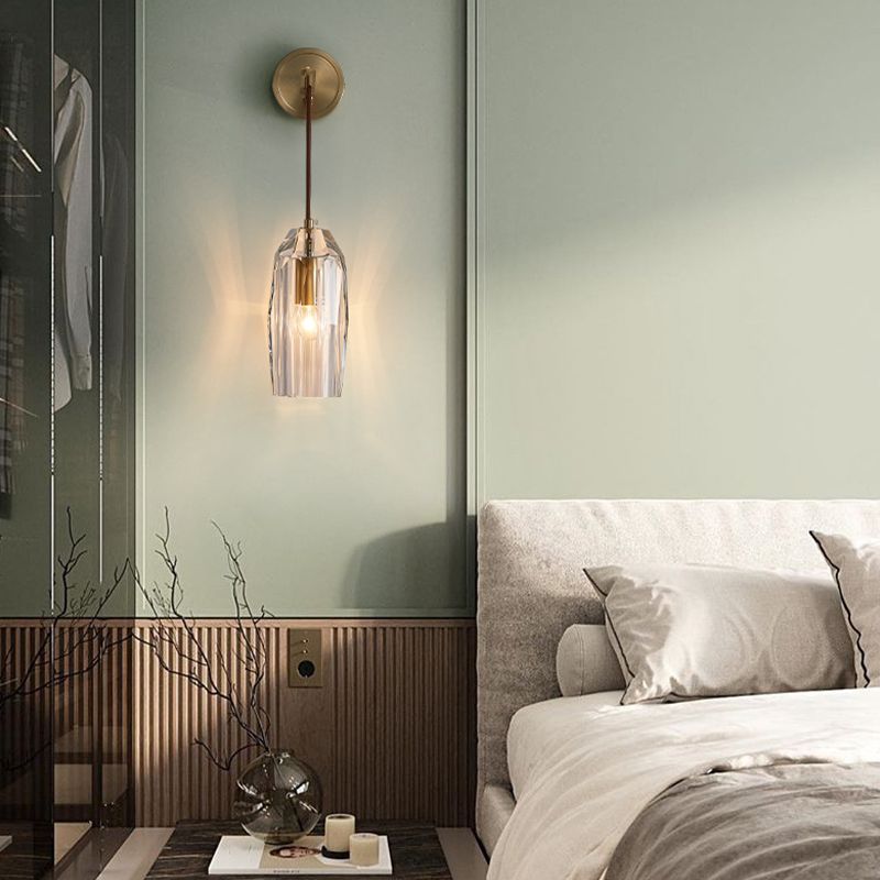 Post-Modern Wall Sconce Crystal and Brass Sconce Lighting for Hallway