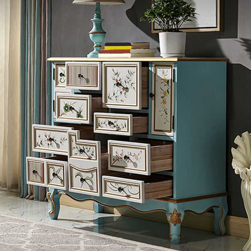 15.6-inch W Dresser Traditional Solid Wood Storage Chest with 9 Drawers