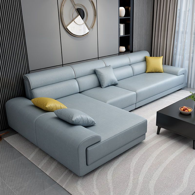 L-Shape Reversible Faux Leather Stain-Resistant Sectional Sofa with Chaise