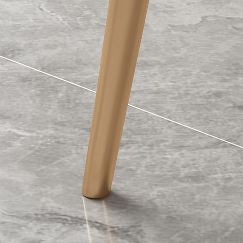 Modern Rectangle Dining Table Sintered Stone Top 4 Iron Legs Dining Room Table