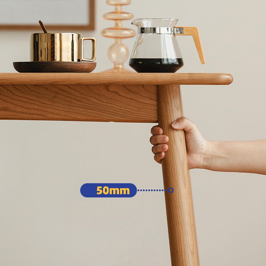 Contemporary Fixed Solid Wood Dining Table with 4 Solid Wood Legs Base Kitchen Dining Set