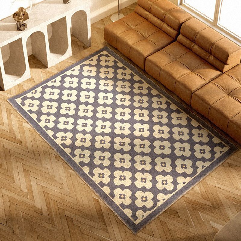 Stylish Modern Area Carpet Floral Pattern Polyester Area Rug Stain Resistant Area Rug for Home Decor