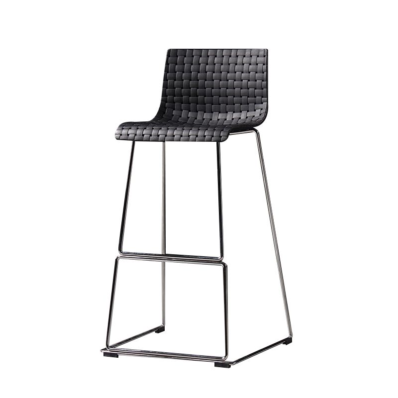 Faux Leathe Dining Stools Contemporary Bar Stools with Black Metal Base