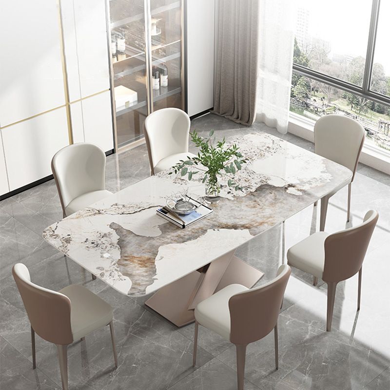 Nordic Sintered Stone Dining Set 1/4/5/7 Pieces Rectangle Dining Table with Chairs
