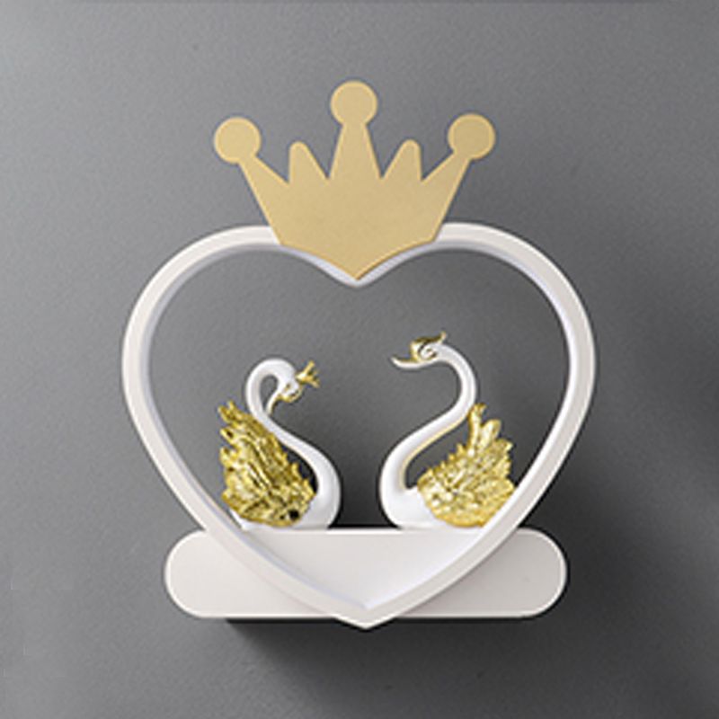 Heart-shaped 1-Light Wall Sconce Kids Style Metal Wall Light Fixture without Decorations