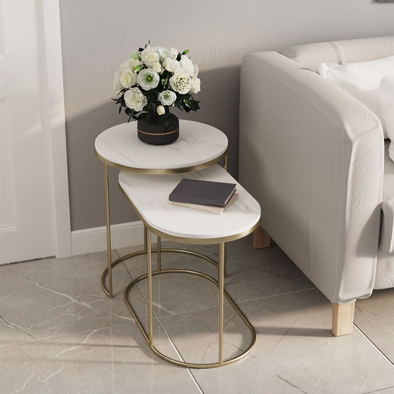 18.36" Tall Side End Table Contemporary Metal Frame Side Accent Table