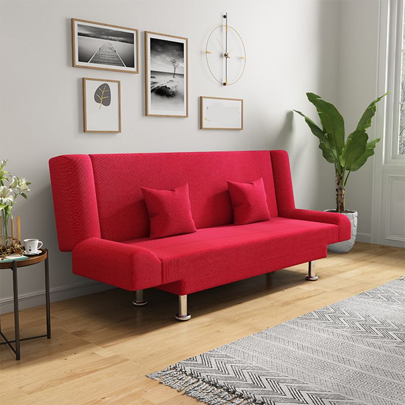 75"Modern Linen Recessed Arm Foldable Convertible Sleeper Sofa