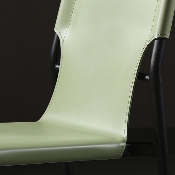 Industrial PU Leather Dining Chairs Solid Back Chair for Home Use
