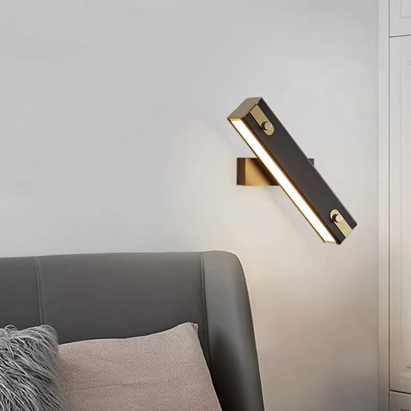 Modern Metal Rotatable Wall Light Rectangle 12" Wide LED Wall Sconce for Living Room