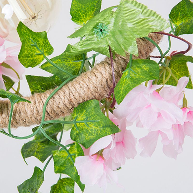 4 lumières linéaires de la lampe avec un lodge de plante artificielle métal.