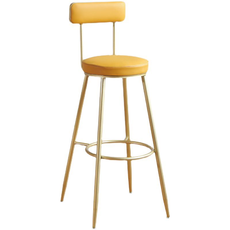 Glam Style Upholstered Counter Stool Armless Bar Stool for Indoor