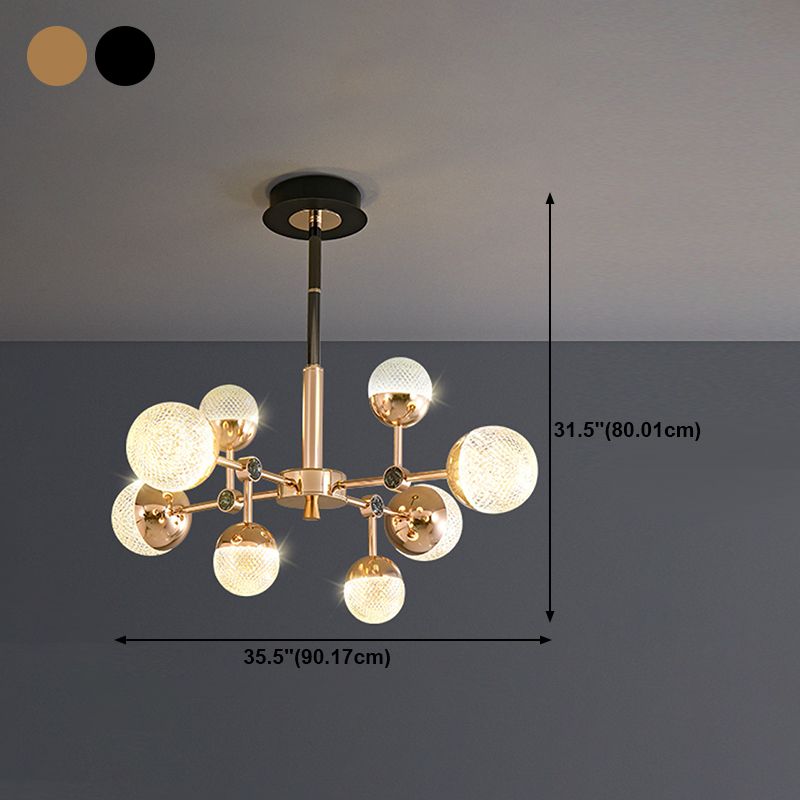 Postmoderner Globus Schatten hängend hängendes Acryl -Metall -Pendellicht für Wohnzimmer