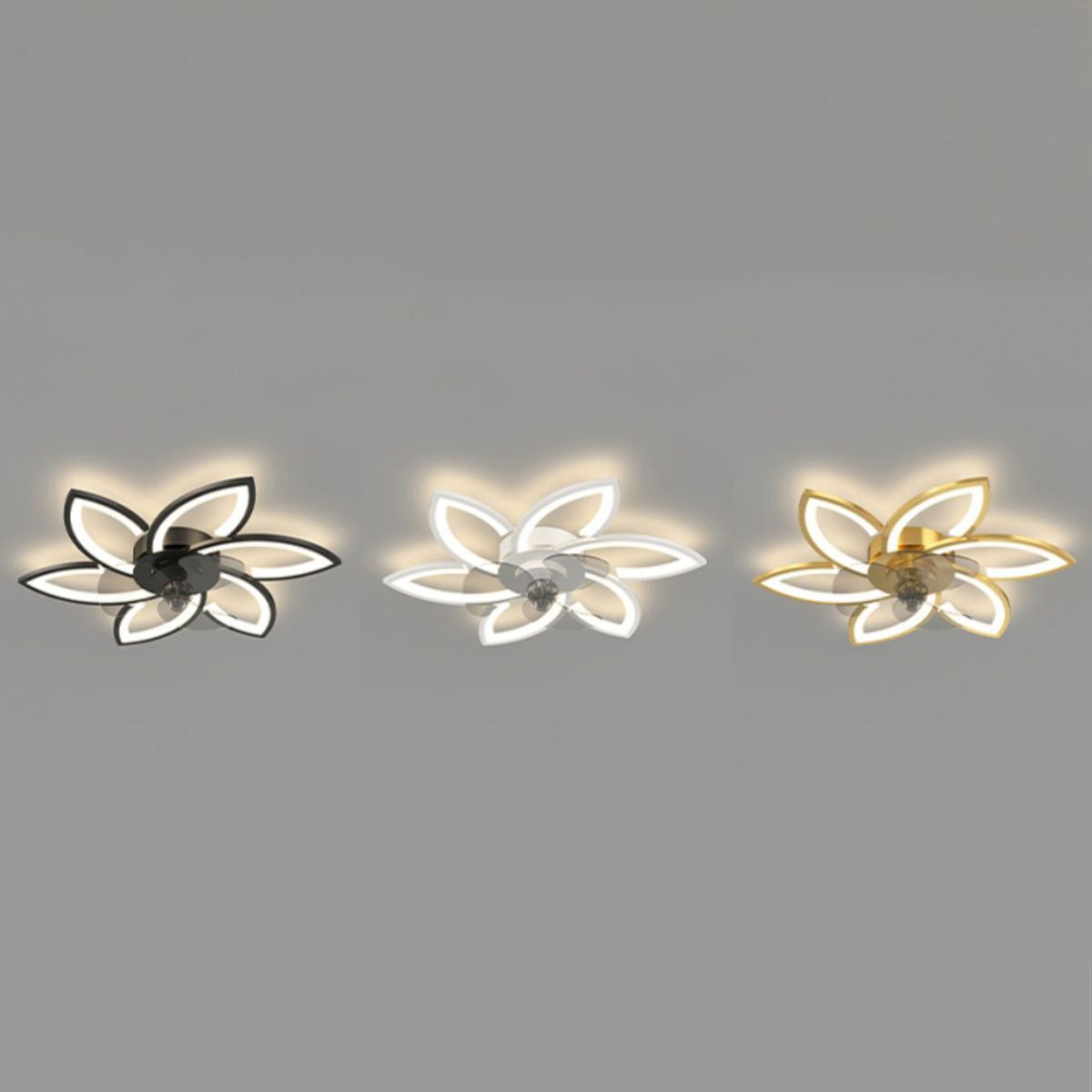 Modern LED Ceiling Fan Light Simple Ceiling Mount Lamp with Acrylic Shade for Bedroom