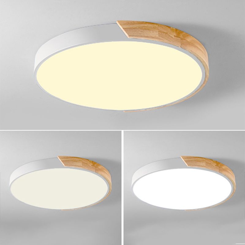 Nordic Houten Plafond Licht Moderne Minimalistische Macaron Creatieve Slaapkamer Woonkamer Kinderkamer Ronde Led lampen