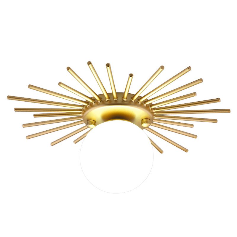 Gelakt Iron Ceiling Light in Modern Concise Style Globe Glas Flush Mount voor Corridor