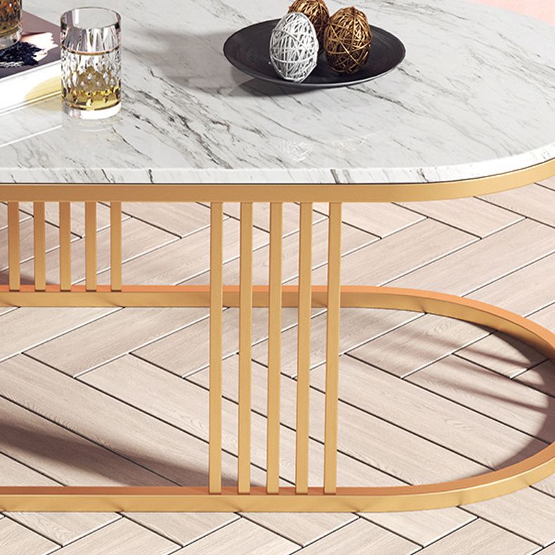 White Marble Top Coffee Table Gold Frame Coffee Cocktail Table