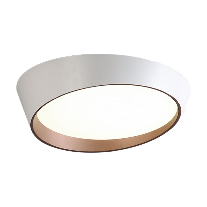 Nordic Round Ceiling Light Fixture Acrylic LED Bedroom Flush Mount Lamp in White/Grey/Green, 16"/19.5" Dia