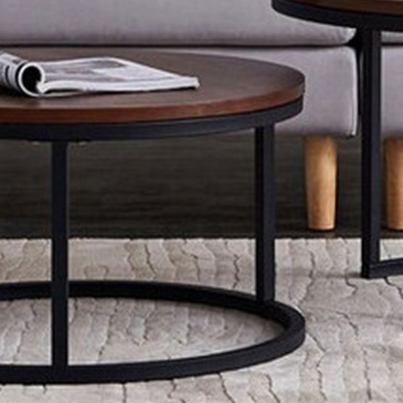 Contemporary Coffee Table Solid Wood Round Coffee Cocktail Table