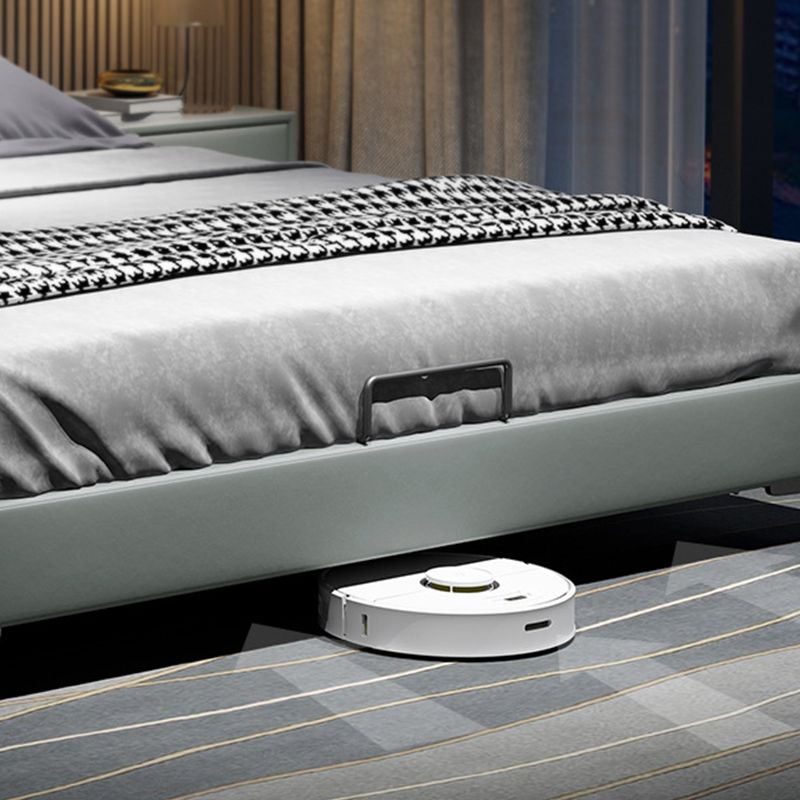 Modern Wingback Bed with Rectangle Upholstered Headboard and Storage