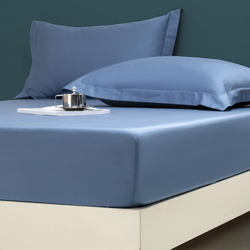 Fitted Bed Sheet Solid Color Non-pilling Breathable Skin-friendly Bed Sheet Set