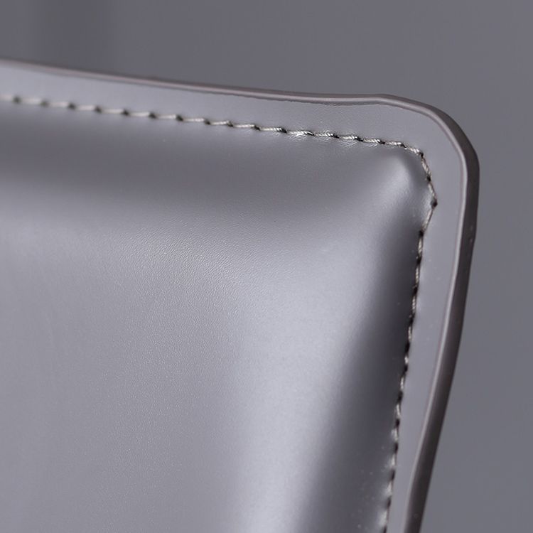 Home Leather Armless Dining Chairs Upholstered Side Chairs with Metal Legs