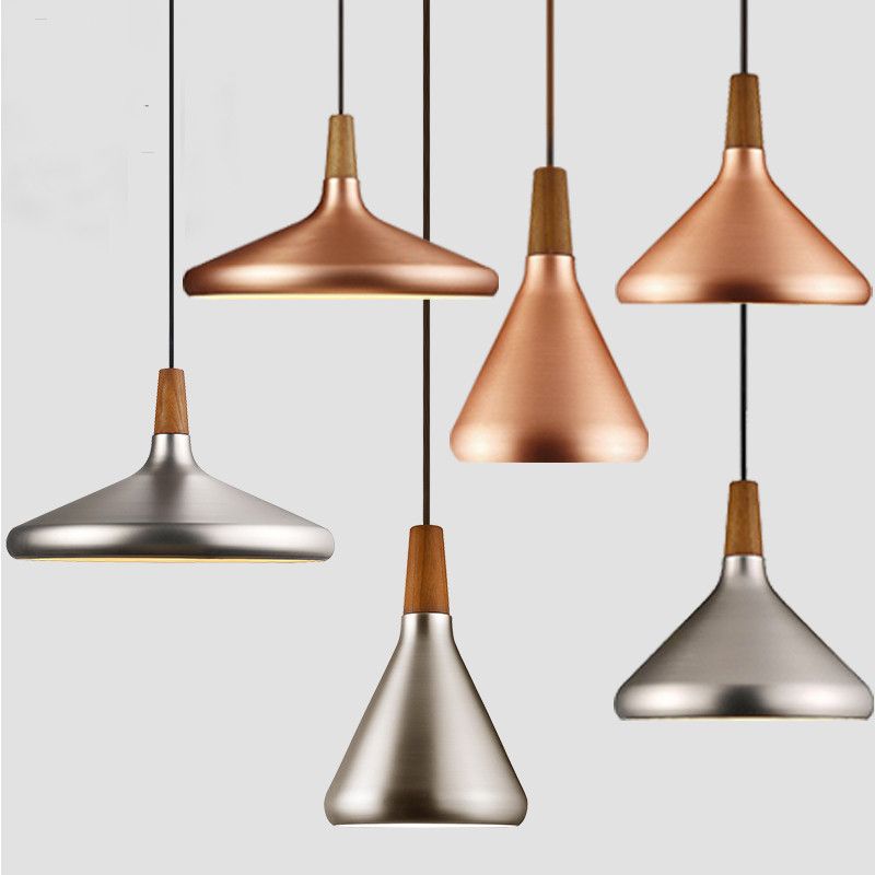 Conical Metal Suspension Lighting Nordic 1 Head Pendant Light Fixture for Dining Room
