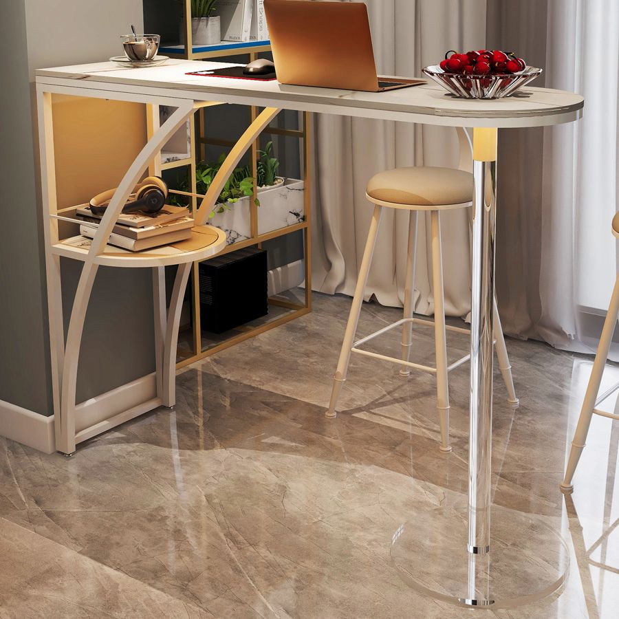 Glam Style 41.3 "H TABLE DE BAR TABLE BISTRO TOP SPÉCIALITÉ BLANC MARBRE