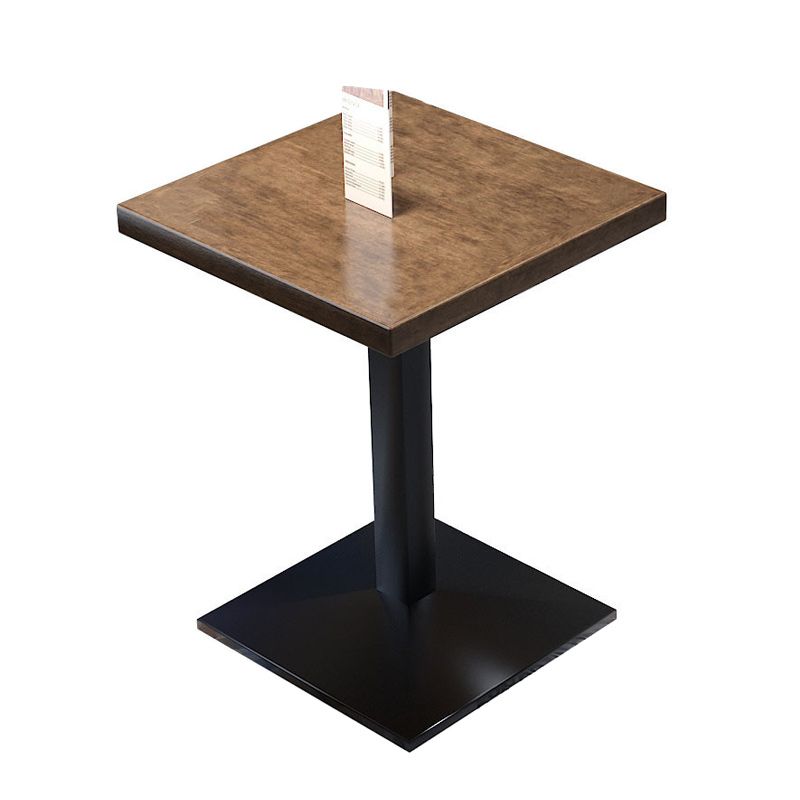 Metal Industrial Pedestal Dining Table Wood Top Table for Kitchen and Dining Room