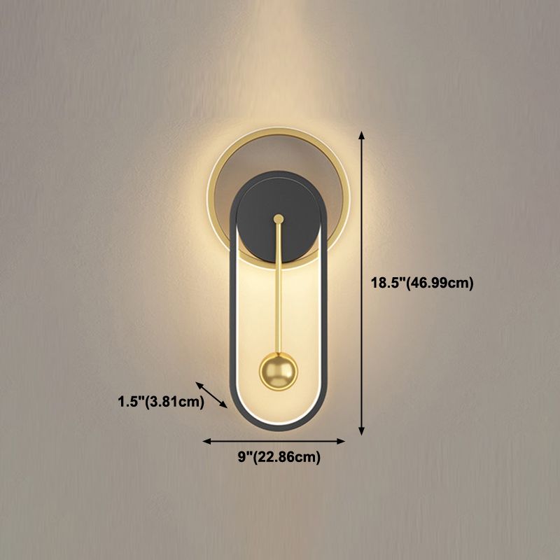 Luci di applique rotonde in metallo Modern Style 2 Apparecchi per illuminazione a parete