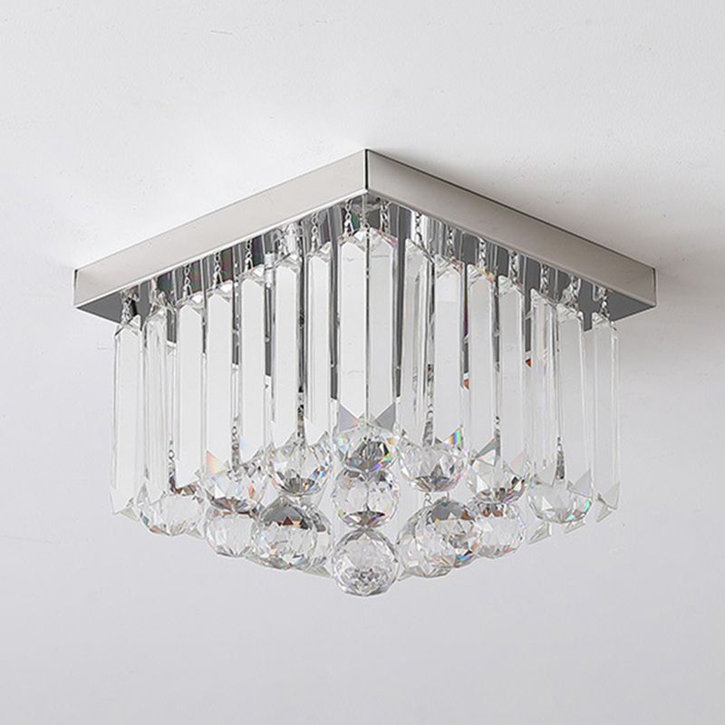 Crystal Geometric Flush Mount Lights Contemporary Style 2 Lights Flush Mount Fixture