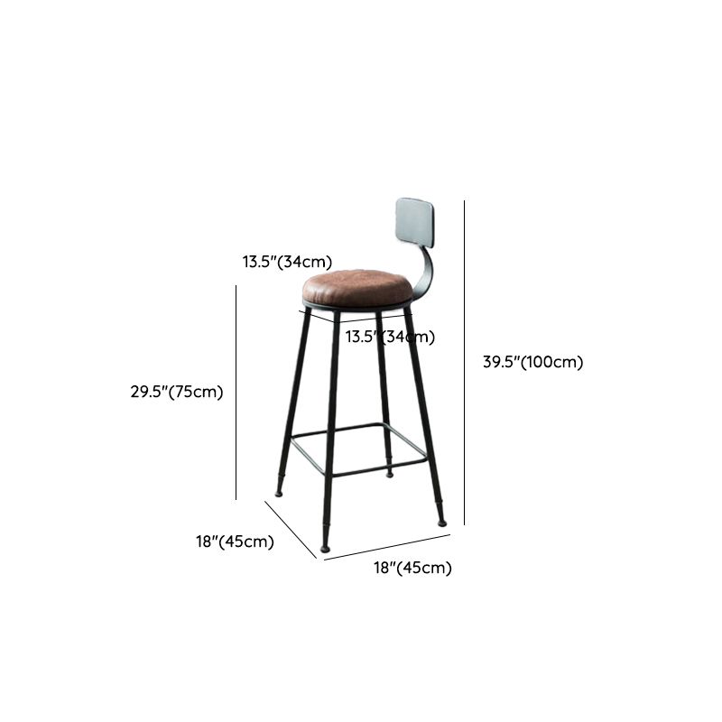 Low Back Dining Stools Contemporary Bar Stools with Metal Base