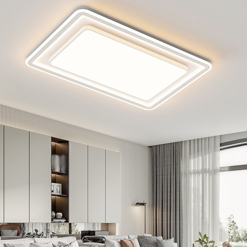 Plafonnier encastré de forme géométrique en métal, éclairage encastré moderne à 1 lumière en blanc
