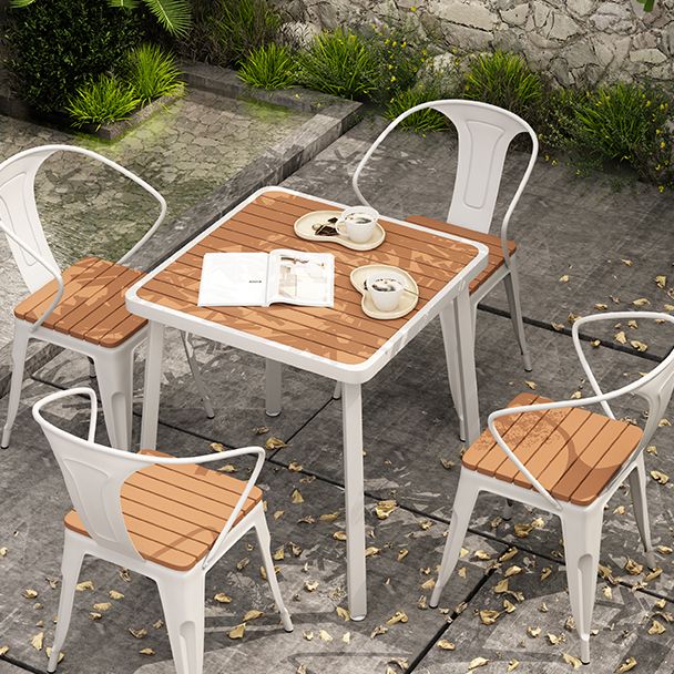 Square Dining Table Industrial Reclaimed Wood Dining Table with 4 Legs