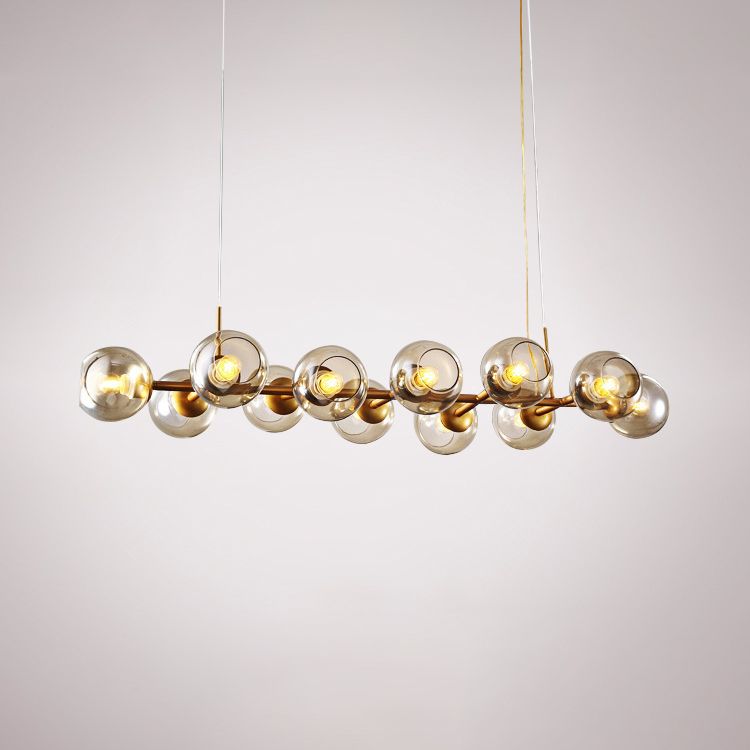 Radialer Kronleuchter leichter Post modernes Glas 8/12 Lichter Schwarz/Gold Deckenhängung Lampe