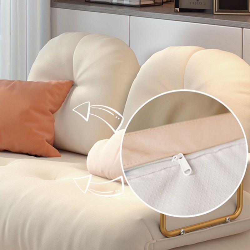 Glam Upholstered Futon and Mattress Pillow Back Folding Futon Frame