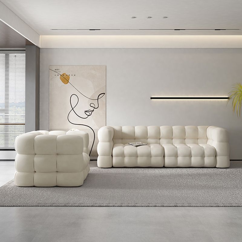 Contemporary 26.77" H Biscuit Back Tuxedo Arm Sofa for Living Room