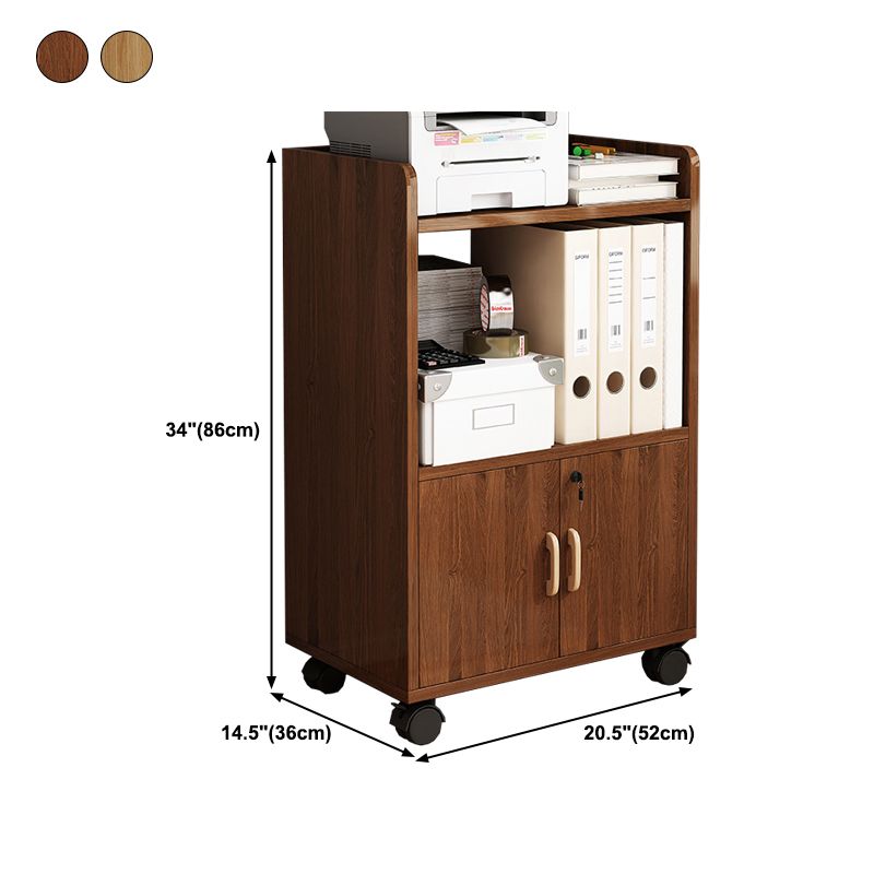 Engineered Wood Bookcase with Doors Vertical Bookshelf for Office