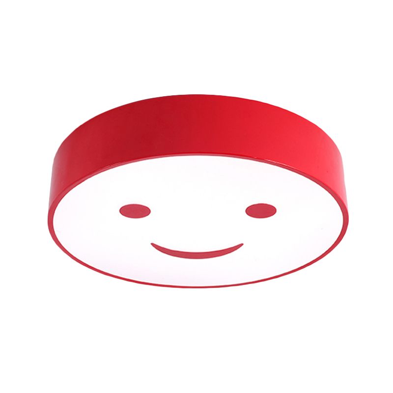 Luz empotrada redonda para dormitorio de bebé con cara sonriente, lámpara de techo LED de acrílico para niños