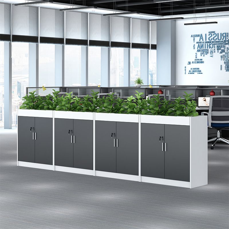 Contemporary File Cabinet Wood Frame Key Lock Lateral File Cabinet for Office