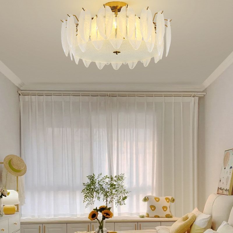 Nordic Ceiling Light Glass Flush Mount Ceiling Light Fixture for Bedroom