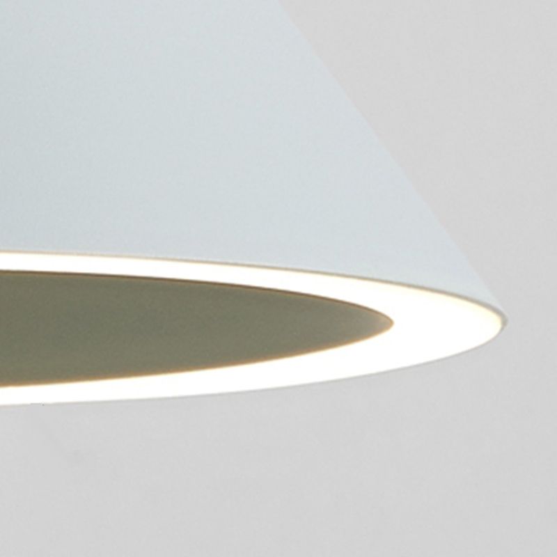 Cone Shape Hanging Light Modern Macaron Style Metal 1 Light Hanging Lamp for Living Room