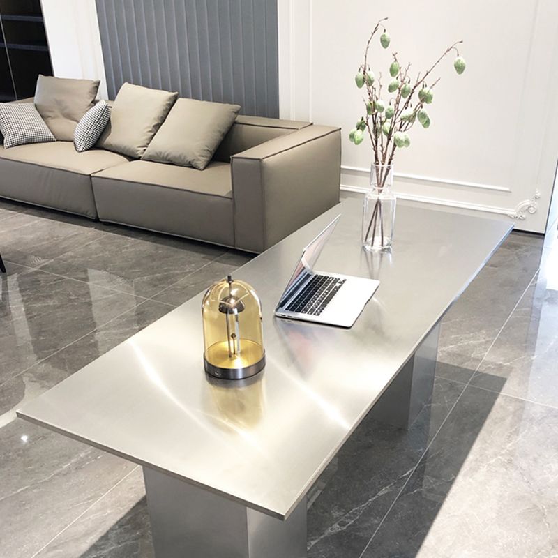 Stainless Steel Dining Table Rectangle Modern Dinner Table for Dining Room