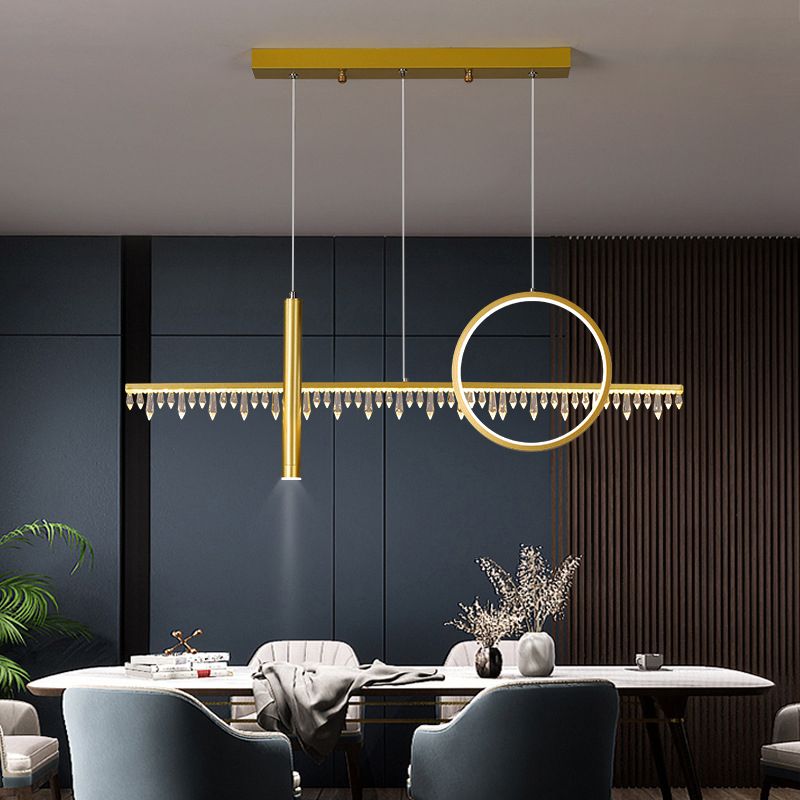 Minimalistische lineare LED -Pendelleuchte Lichtkristall -Essraum Island Leuchte Leuchte