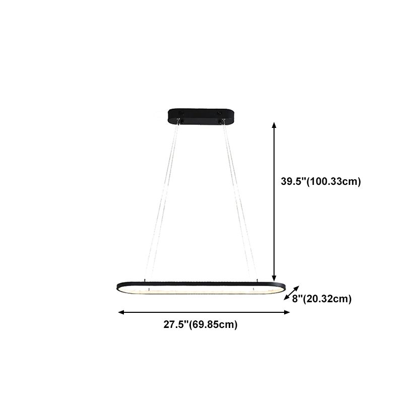 Contemporary Linear Shape Pendant Lighting Fixture Metal 1 Light Island Pendant Light